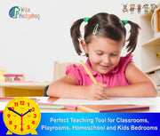 Learning Clock Bundle - Teaching Time Activity and Game Set & Large Demonstration Dry Erase Clock & Handheld Geared Teaching Clock