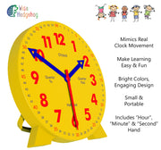 The Ultimate Telling Time Bundle - Learning Wall Clock & Large Demonstration Dry Erase Clock & Handheld Geared Teaching Clock & Teaching Time Activity and Game Set
