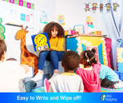 Magnetic Teaching Demonstration Dry Erase Clock | Large Kids Telling Time Learning Clock for Analog and Digital Time