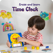 The Ultimate Telling Time Bundle - Learning Wall Clock & Large Demonstration Dry Erase Clock & Handheld Geared Teaching Clock & Teaching Time Activity and Game Set