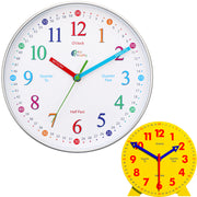 Learning Clock Bundle - Portable Geared Teaching Clock & Learning Wall Clock